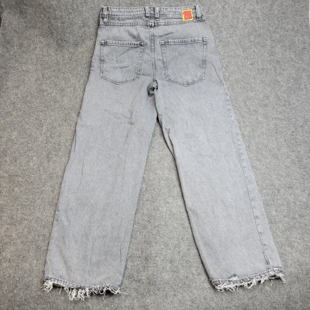 Empyre Jeans Mens 30 Gray Y2k Boho Streetwear Grunge Frayed Hem 2000S Punk Rock